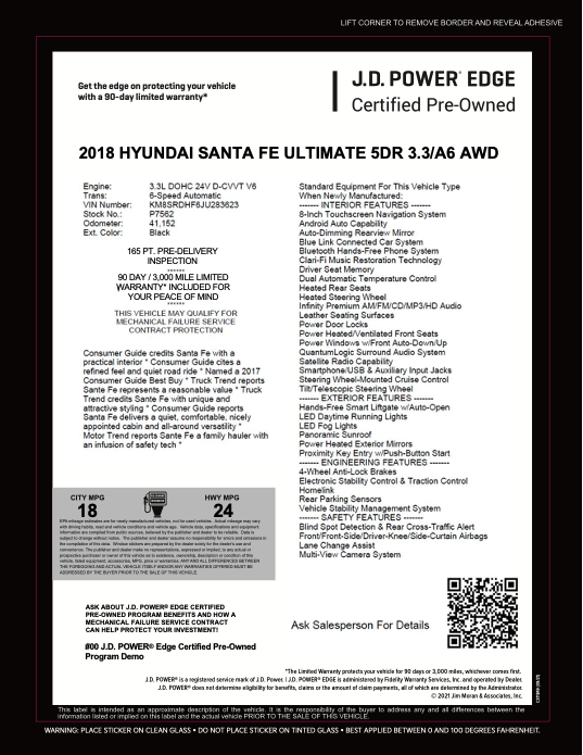 Printed Window Sticker Example